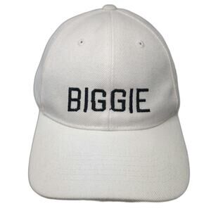 Lids Baseball Cap White One Size Biggie Embroidered Strapback Hat Acrylic Blend
